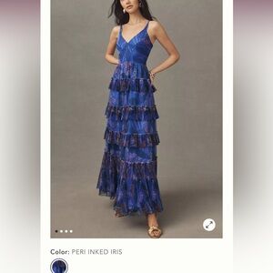 Hutch Freya V Neck Tiered Ruffle Gown